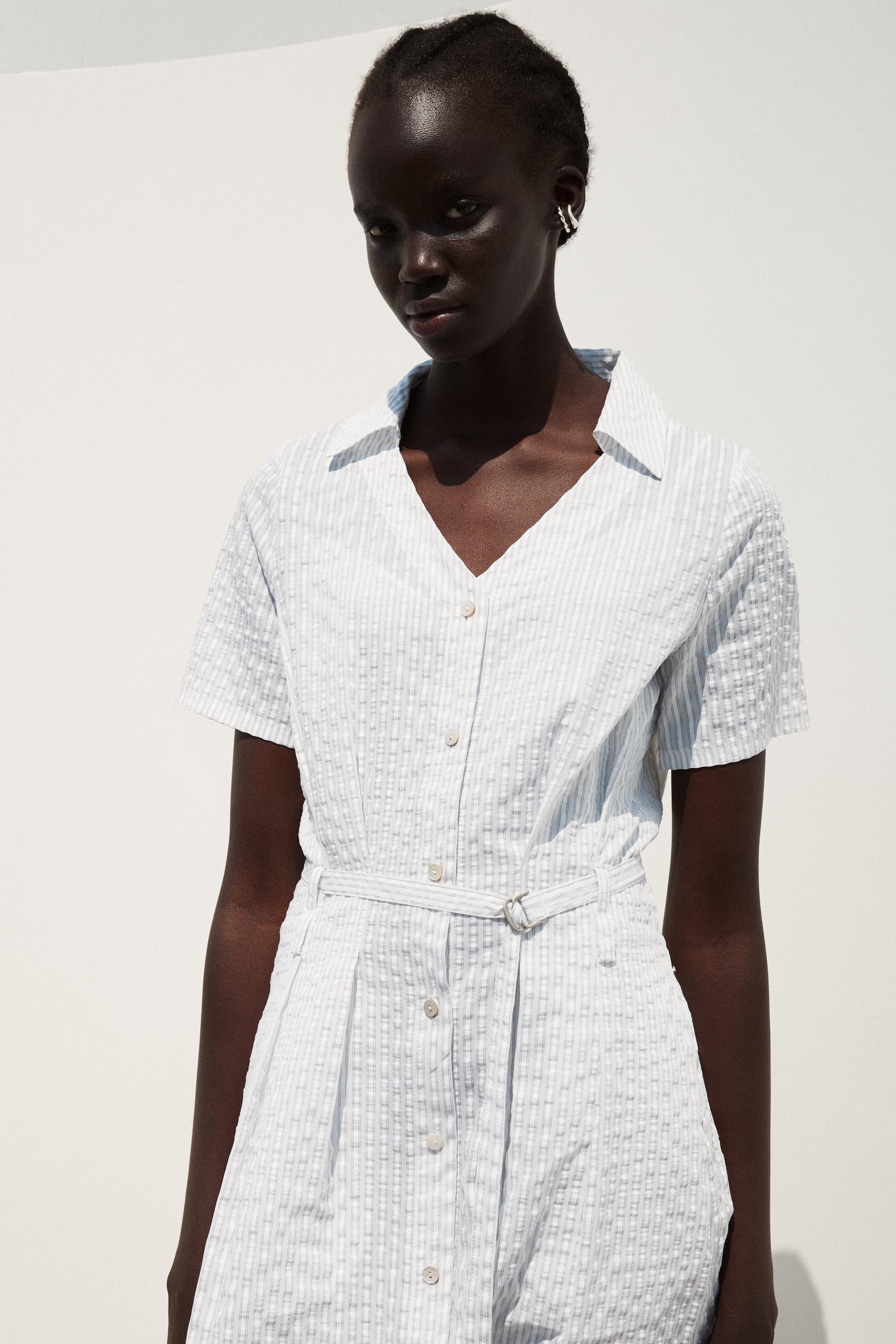Checked-Chiffon Layered Midi Dress White – OOAHAN