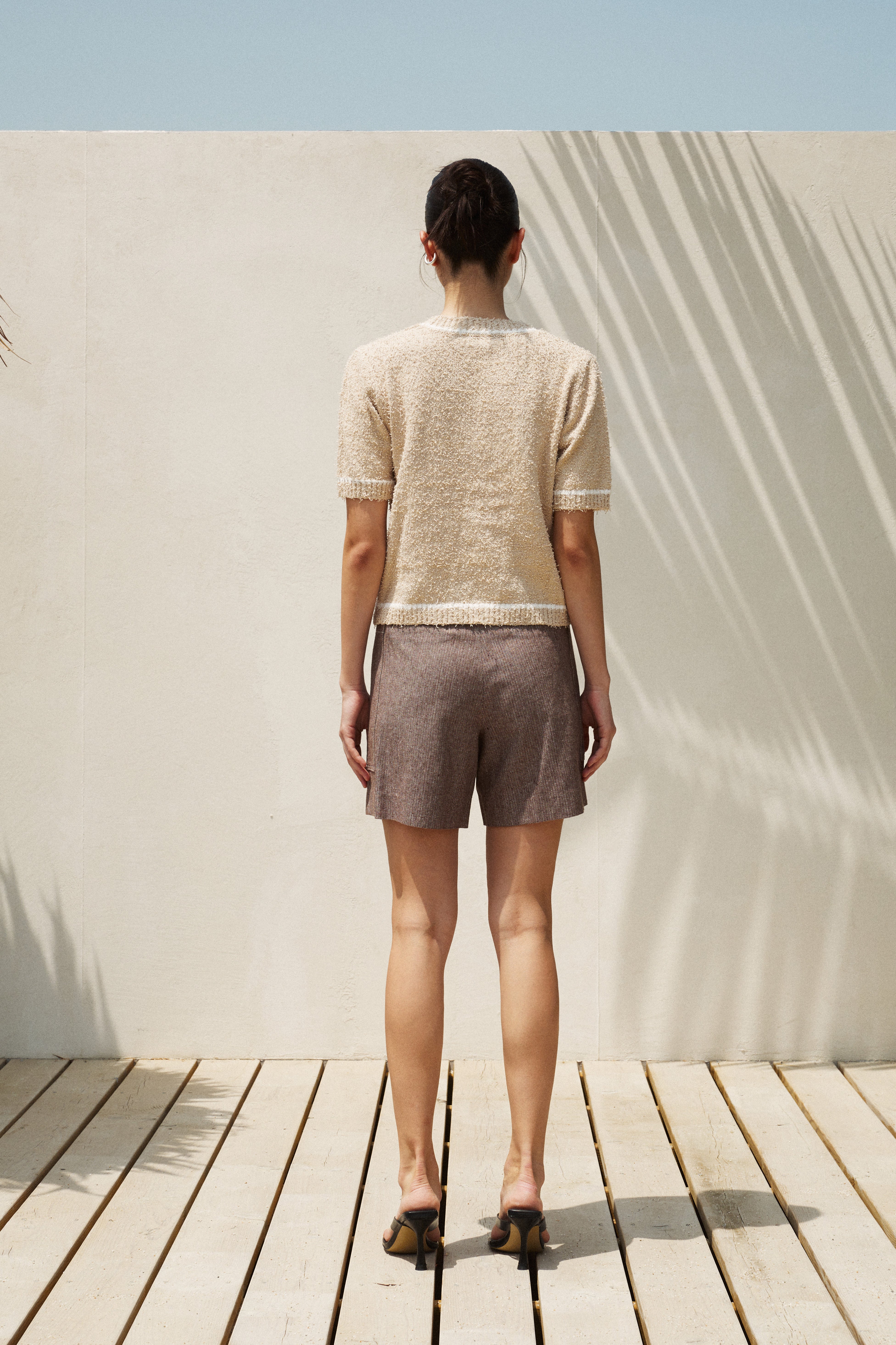 Linen Blend Oversized Pocket Shorts