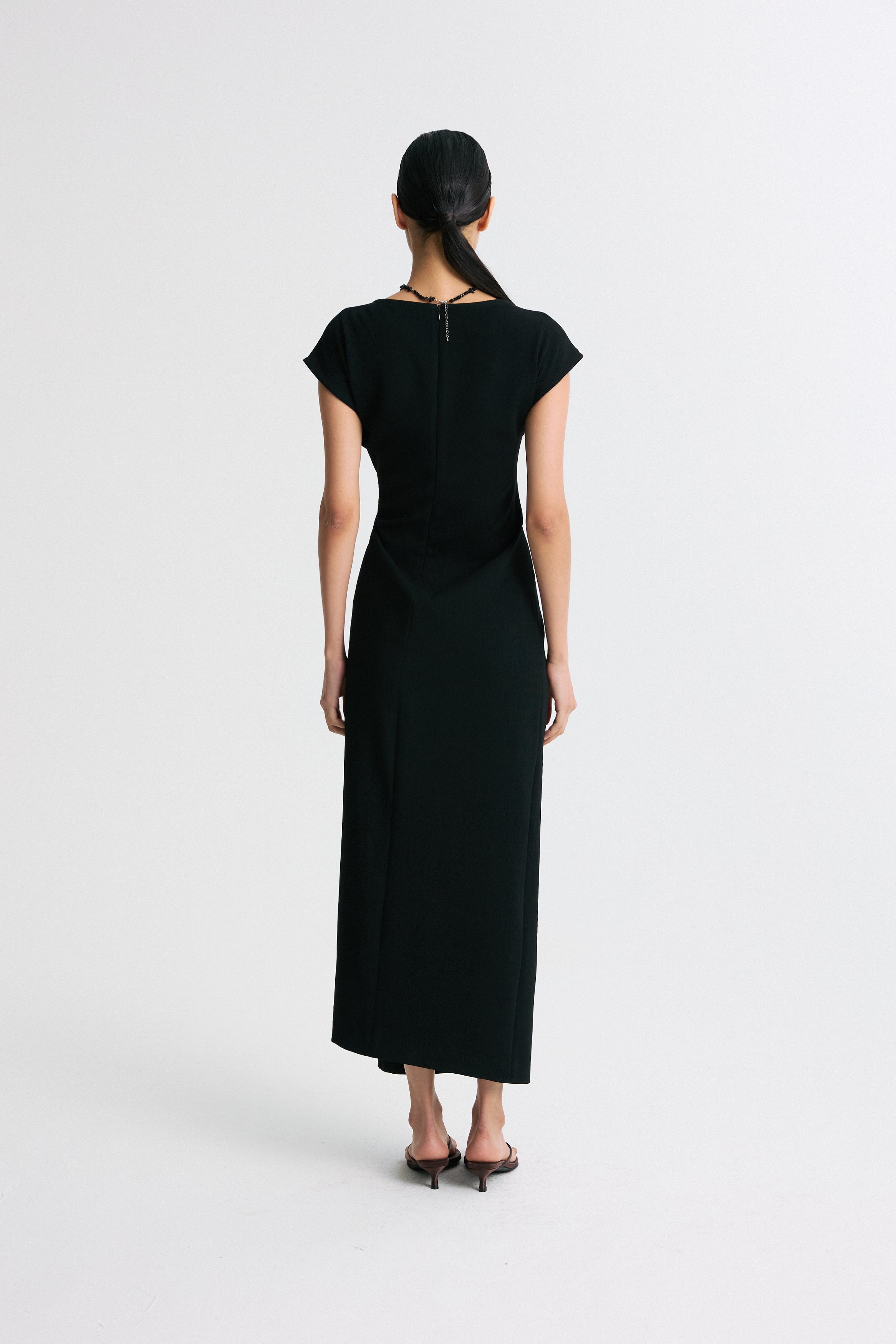 Twisted Waist Asymmetric Hem Dress