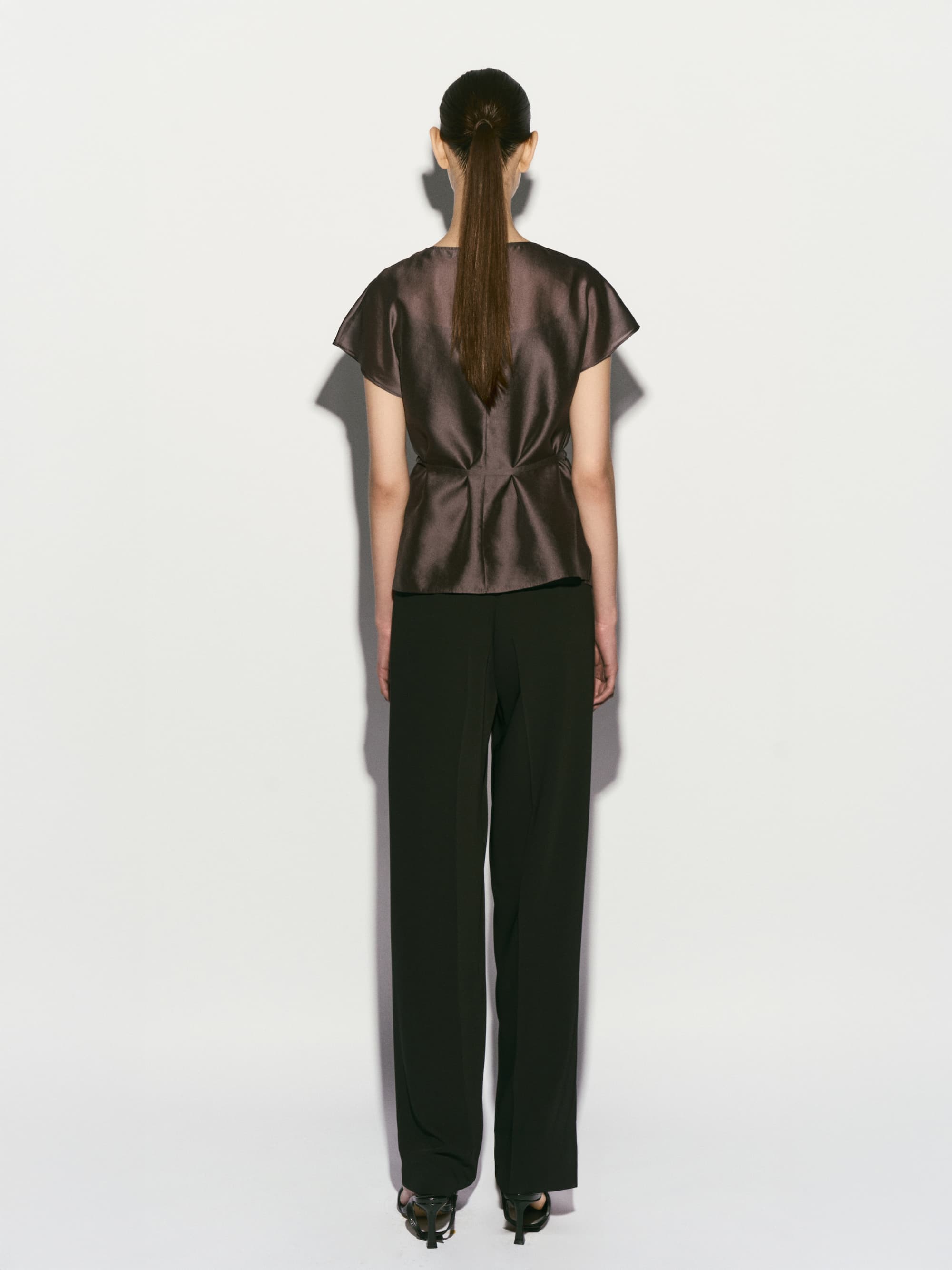 Sheer Belted Blouse