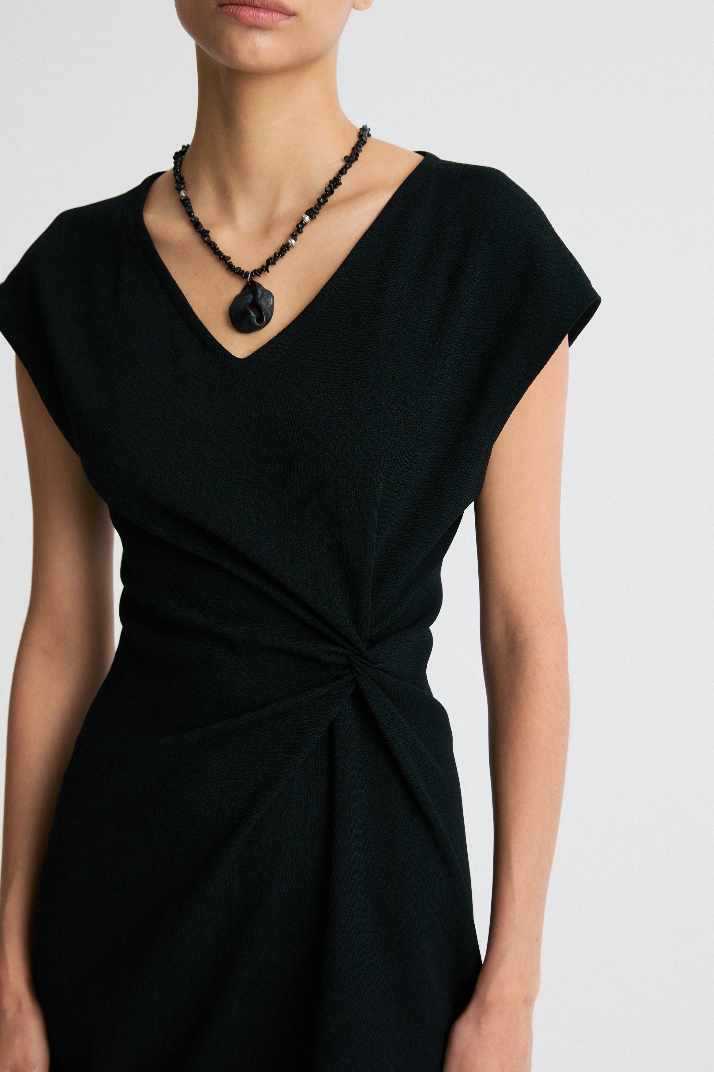 Twisted Waist Asymmetric Hem Dress