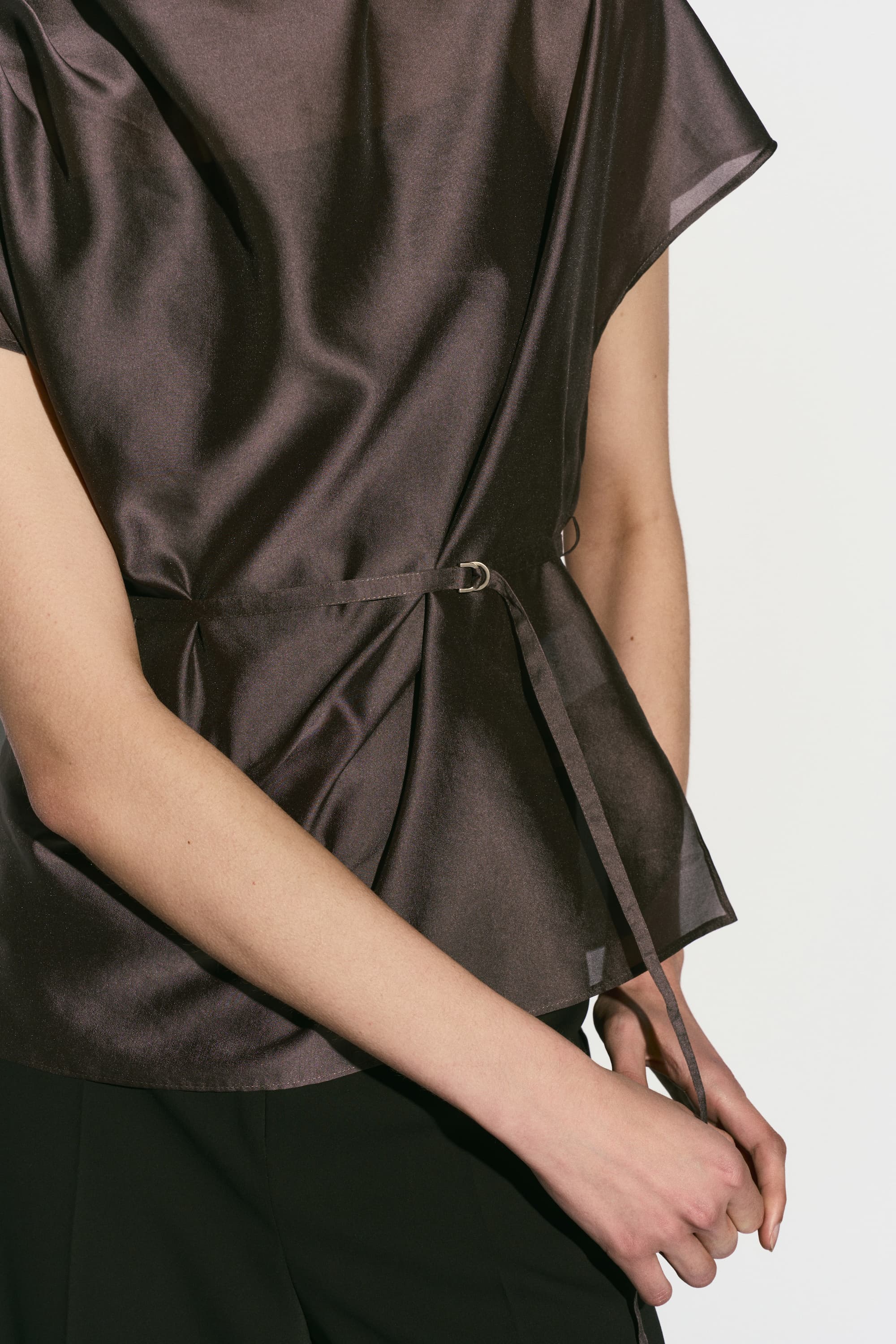 Sheer Belted Blouse
