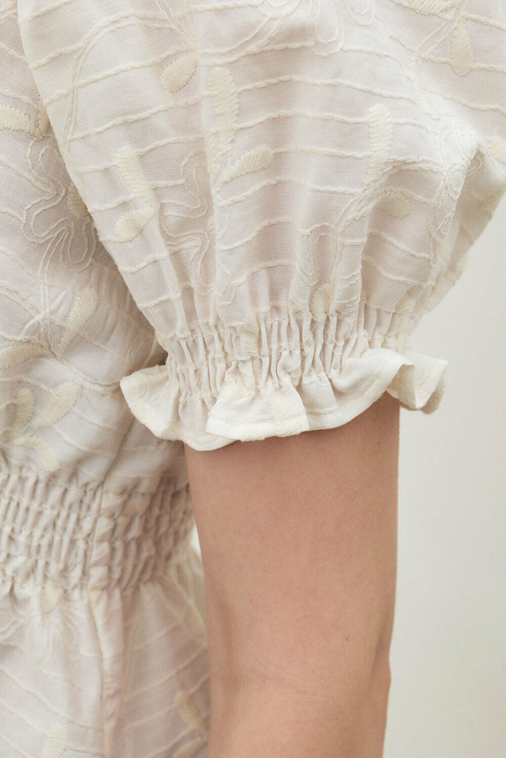 Puff Sleeve Smock Crop Flower Blouse