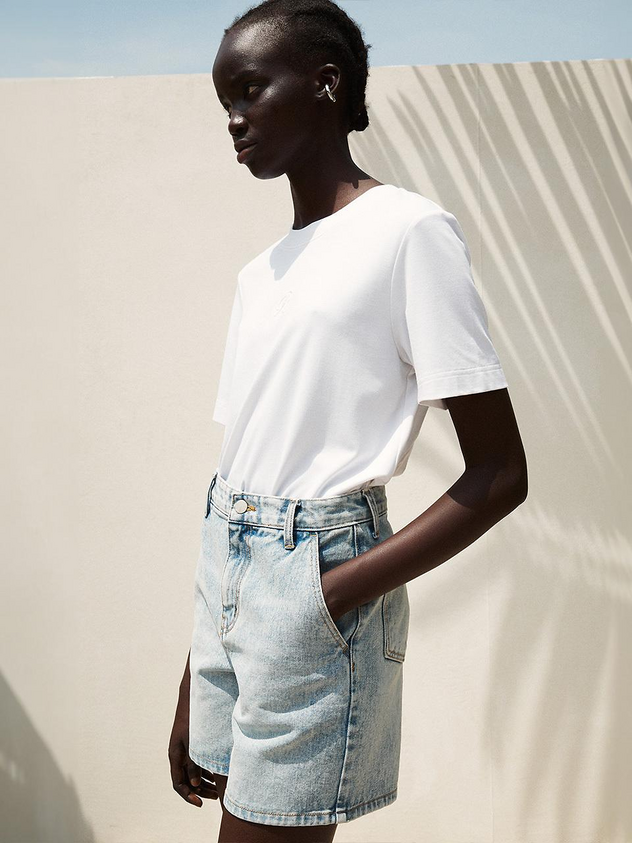 Carpenter Denim Shorts Washed Blue
