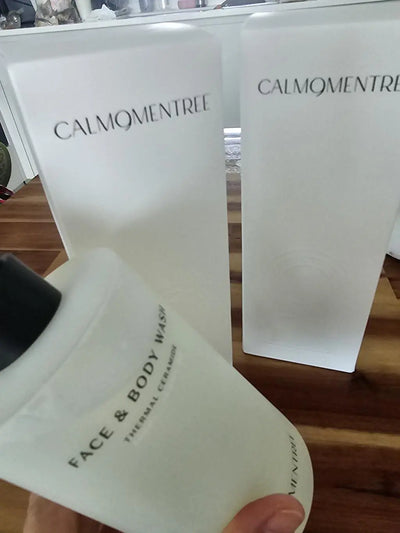 Thermal Ceramide Face & Body Wash in use
