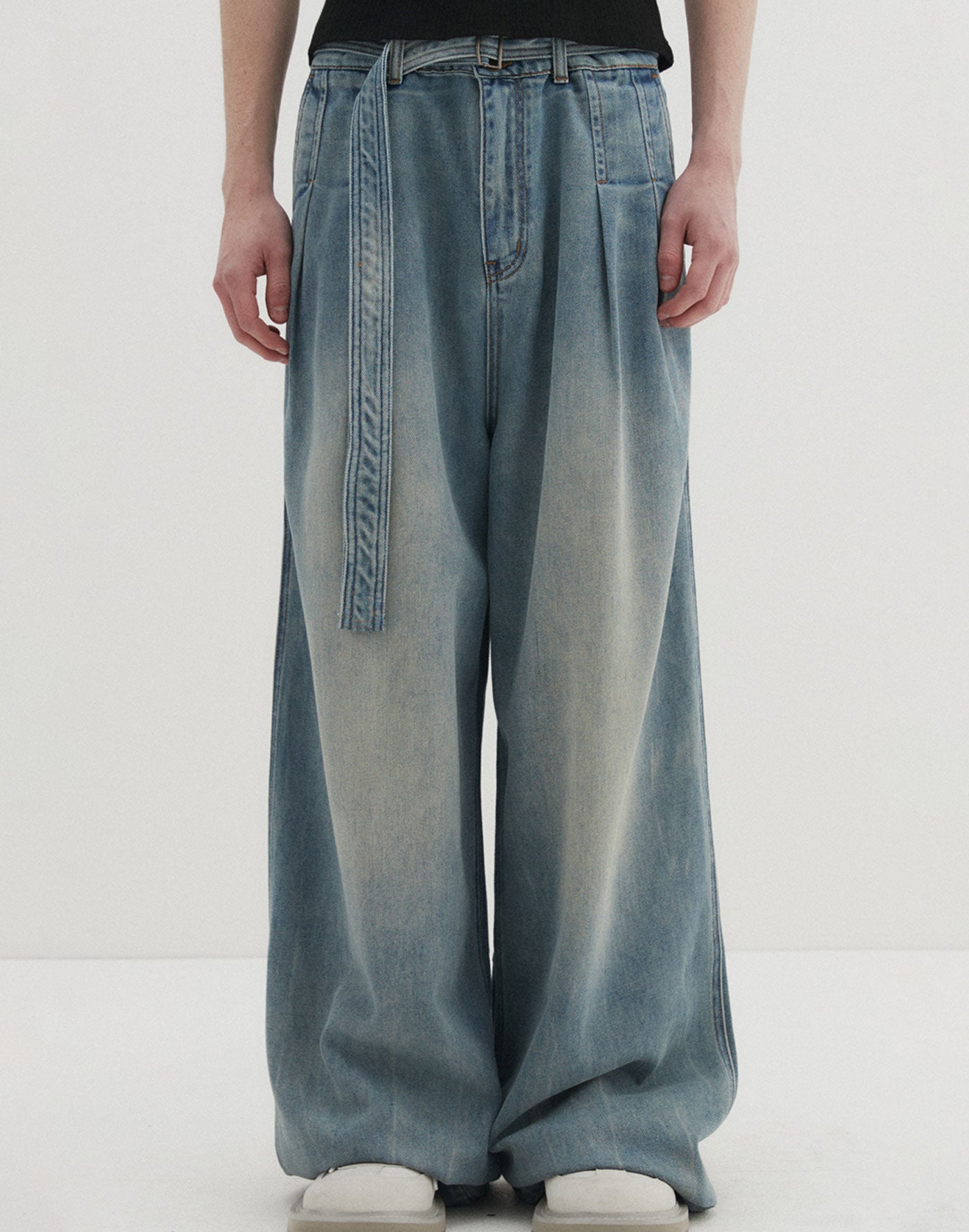 Like Linen Belted Denim Pants