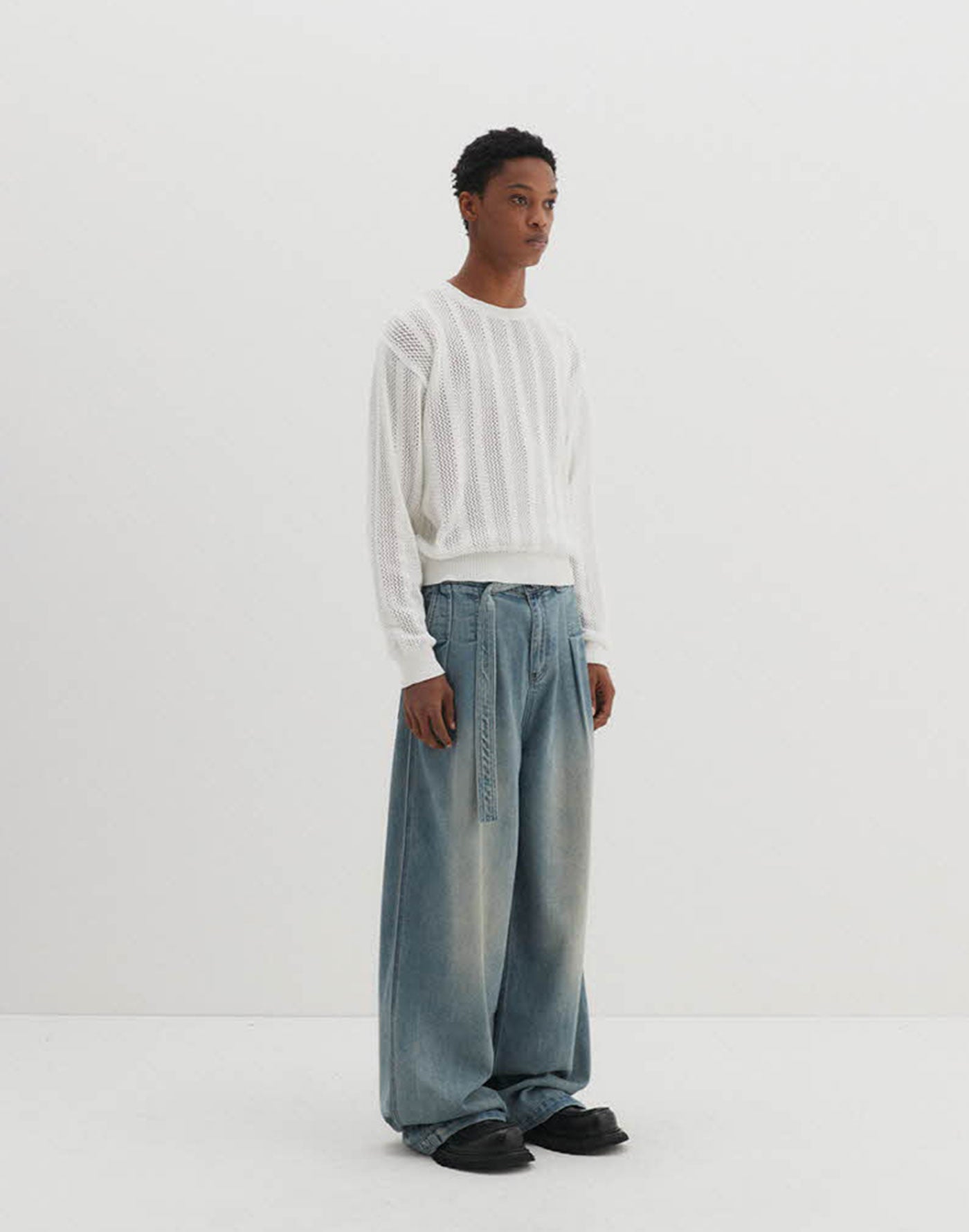 Like Linen Belted Denim Pants