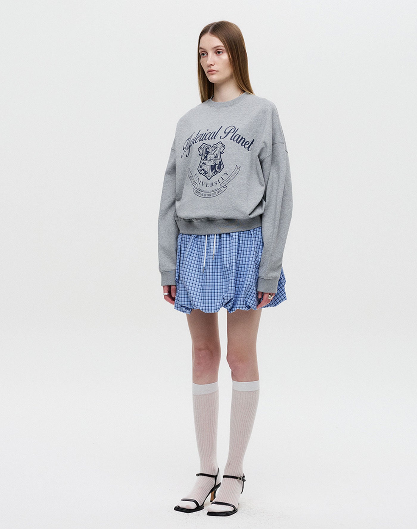 Cloudy Check Skirt Pants