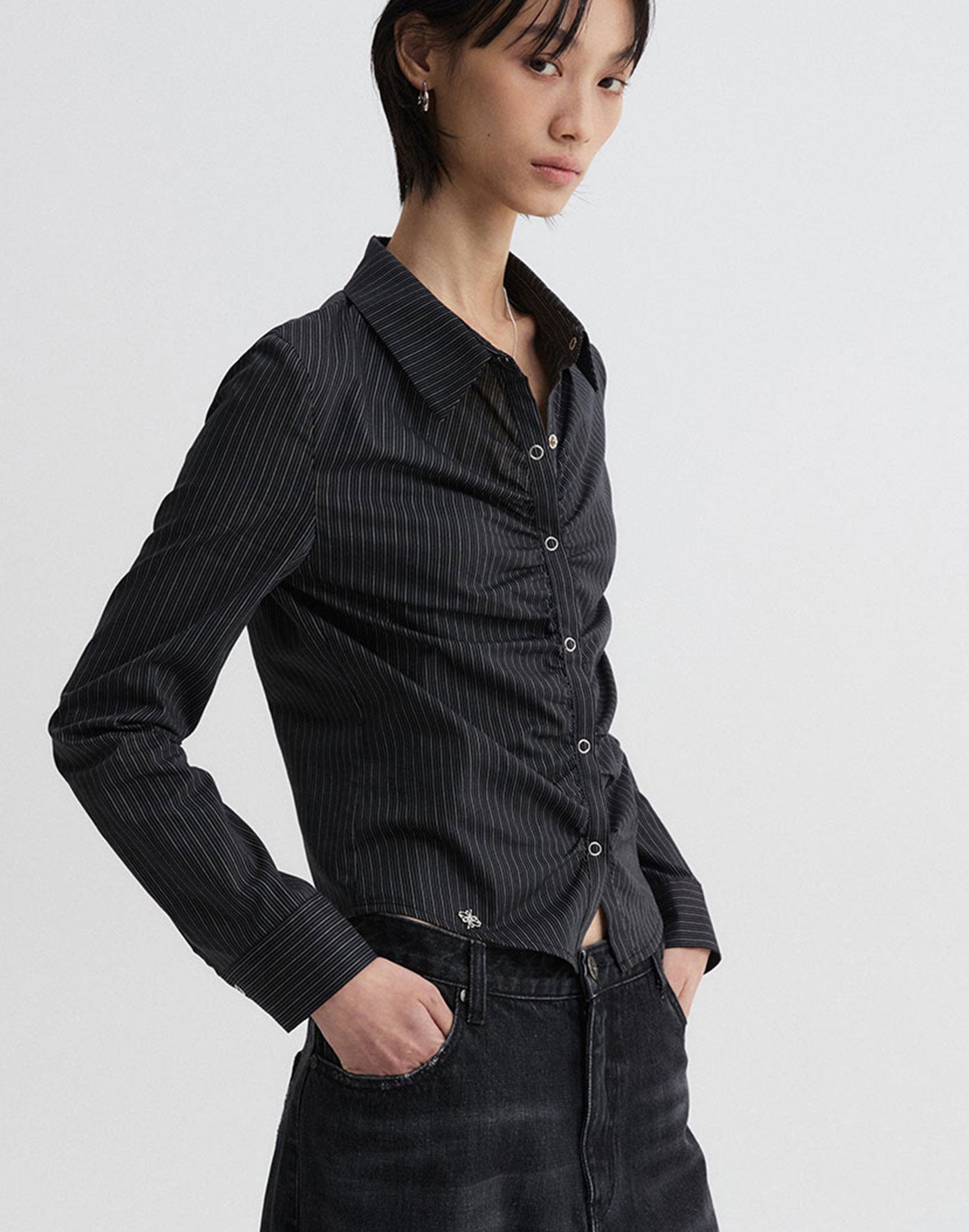 Stripe Crop Shirt