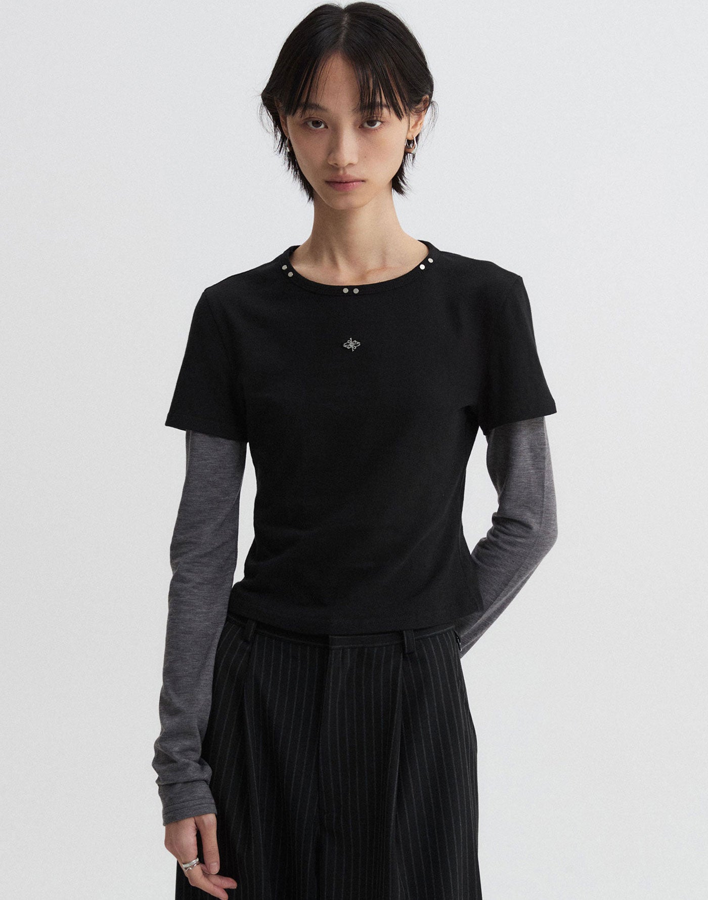 Two-Tone Layered Long Sleeve