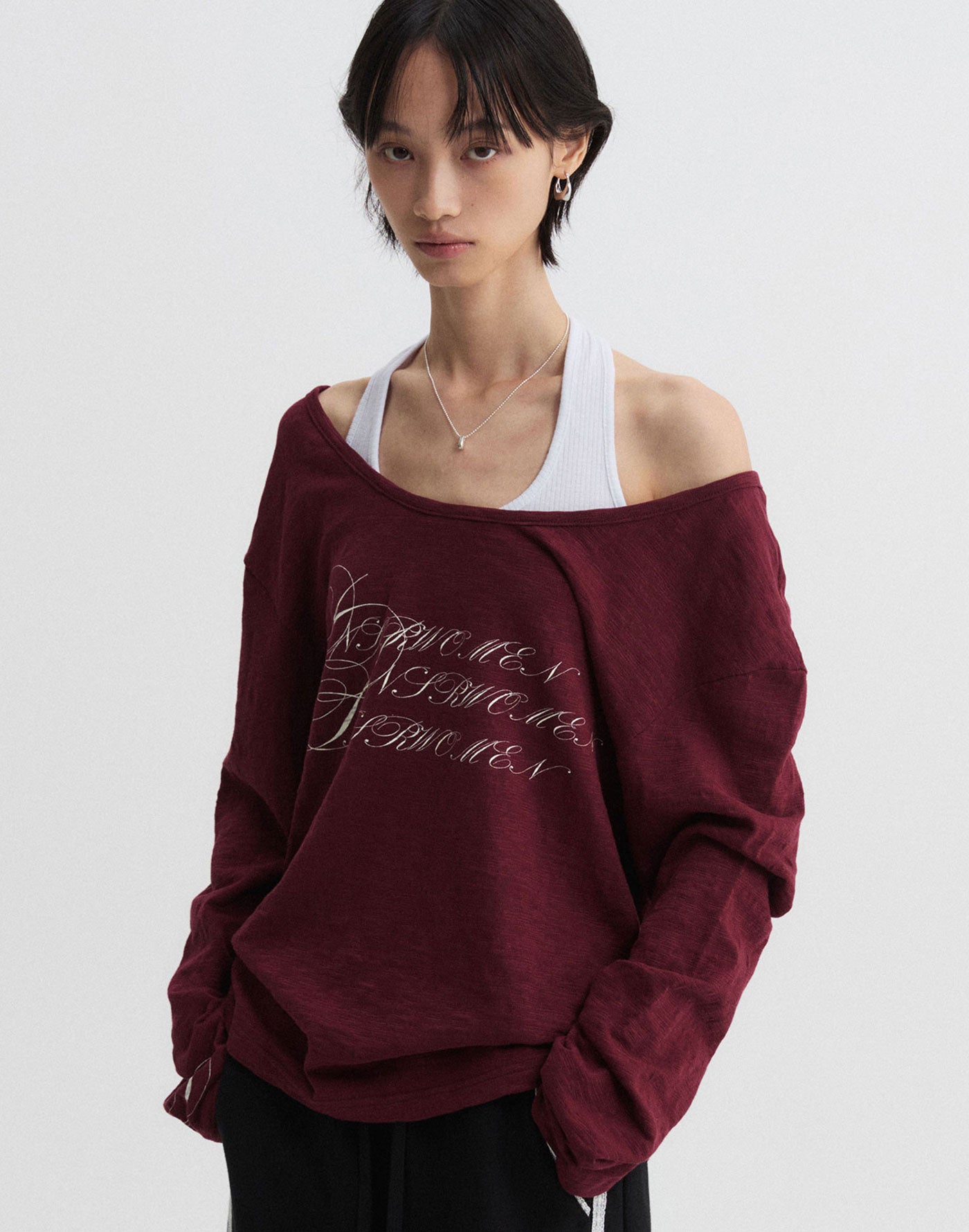 Loose Fit Shirring Long Sleeve