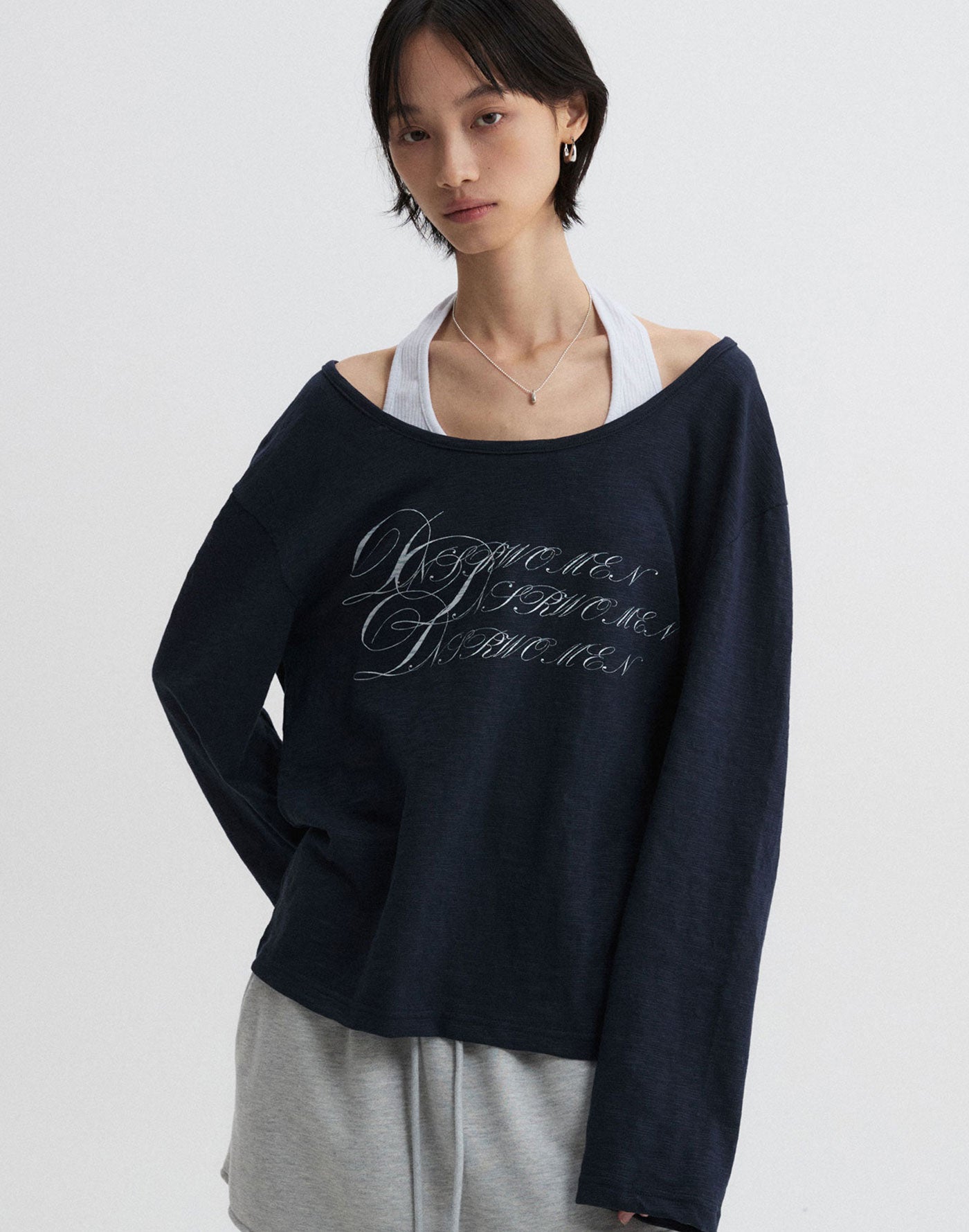 Loose Fit Shirring Long Sleeve