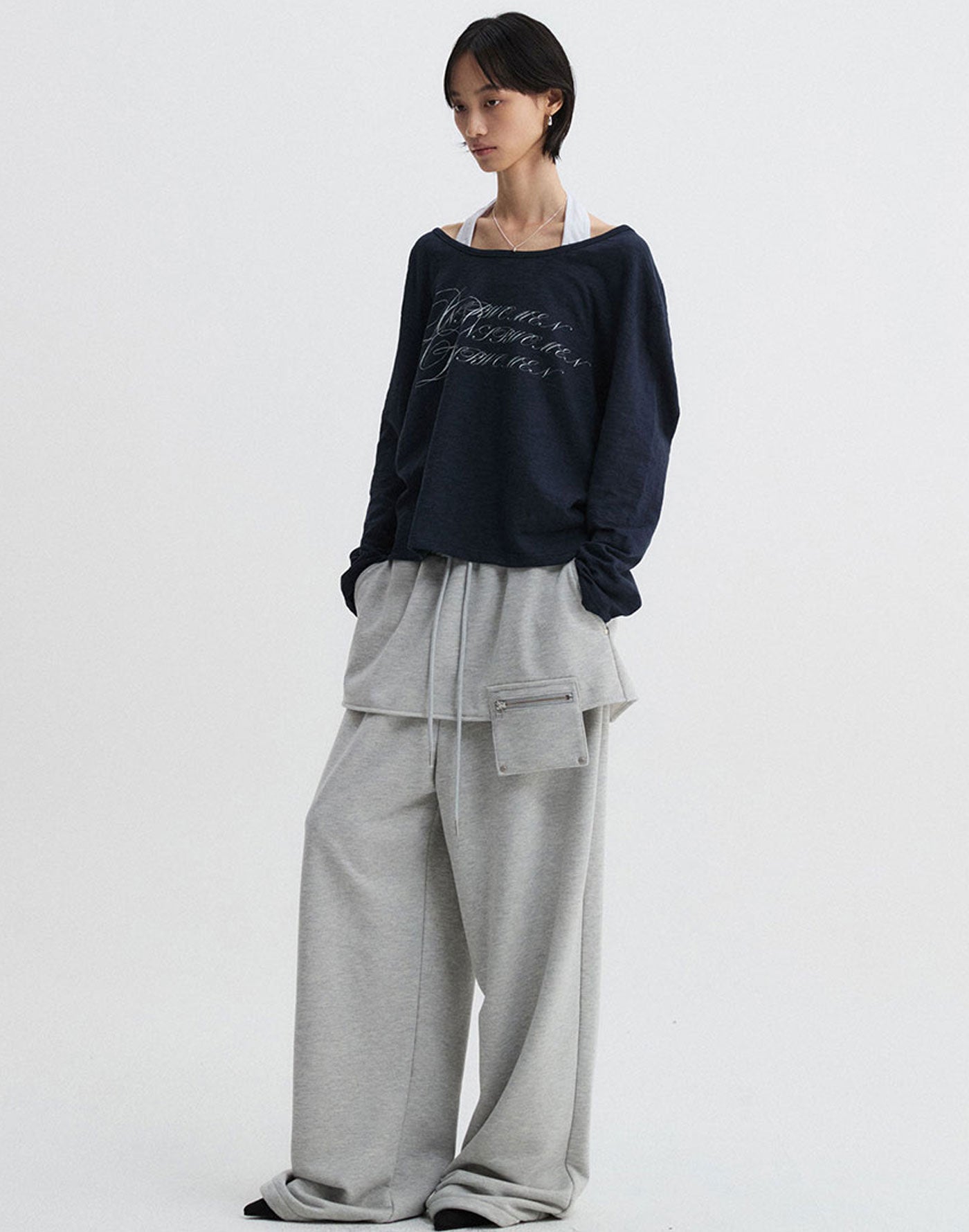 Loose Fit Shirring Long Sleeve