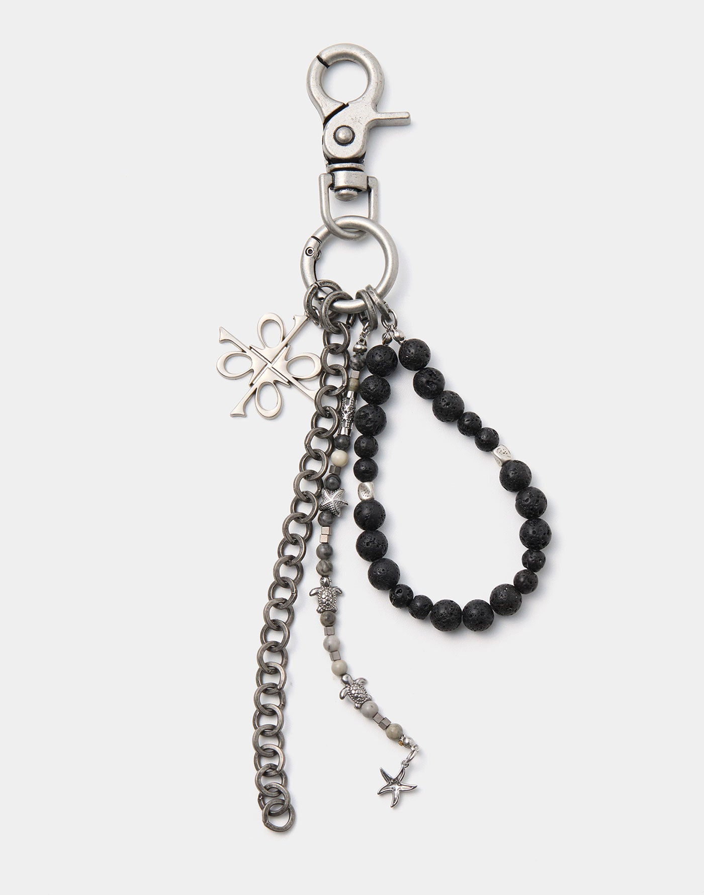 Vintage Obsidian Keyring