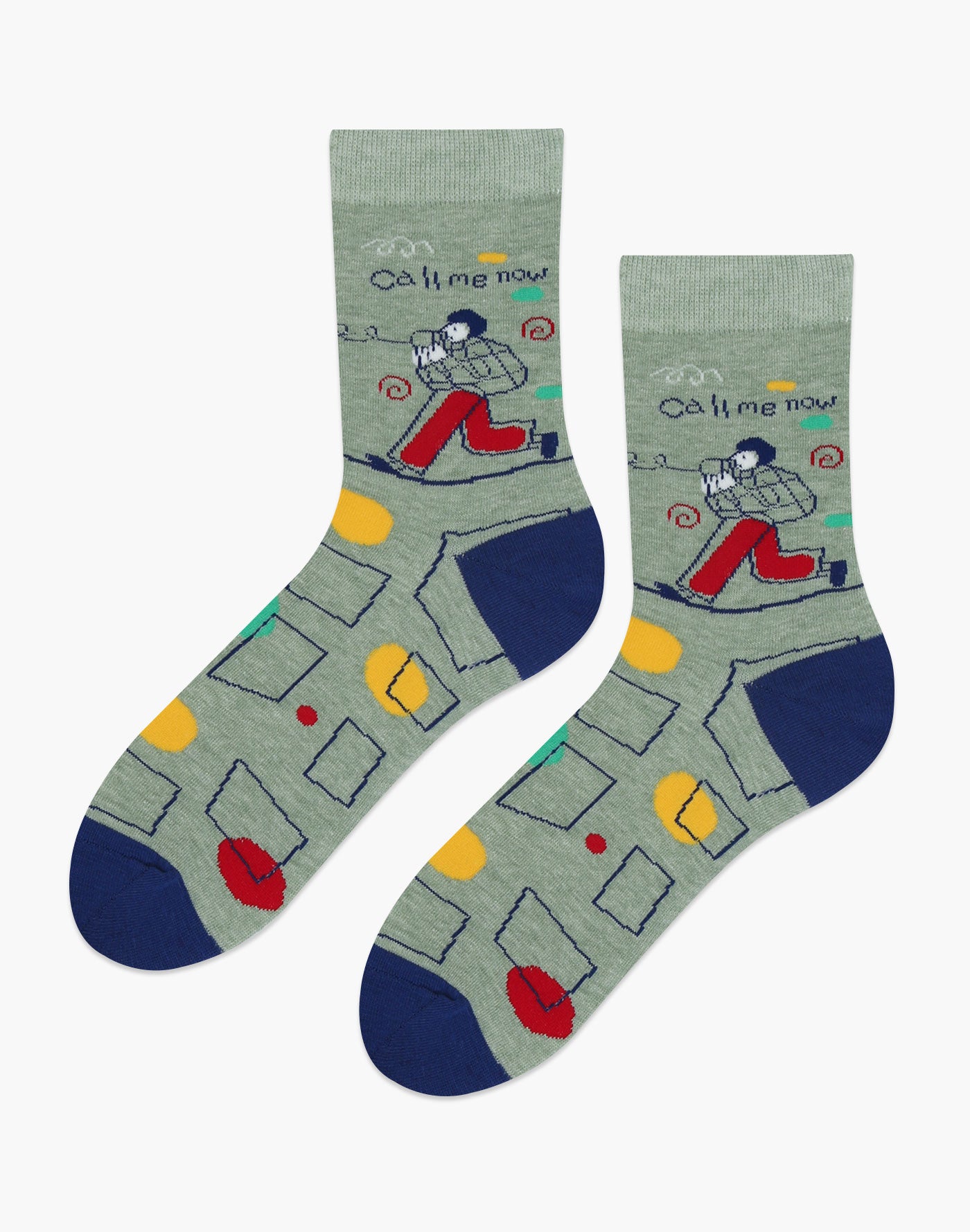 Call Me Now Illust Women's Socks
