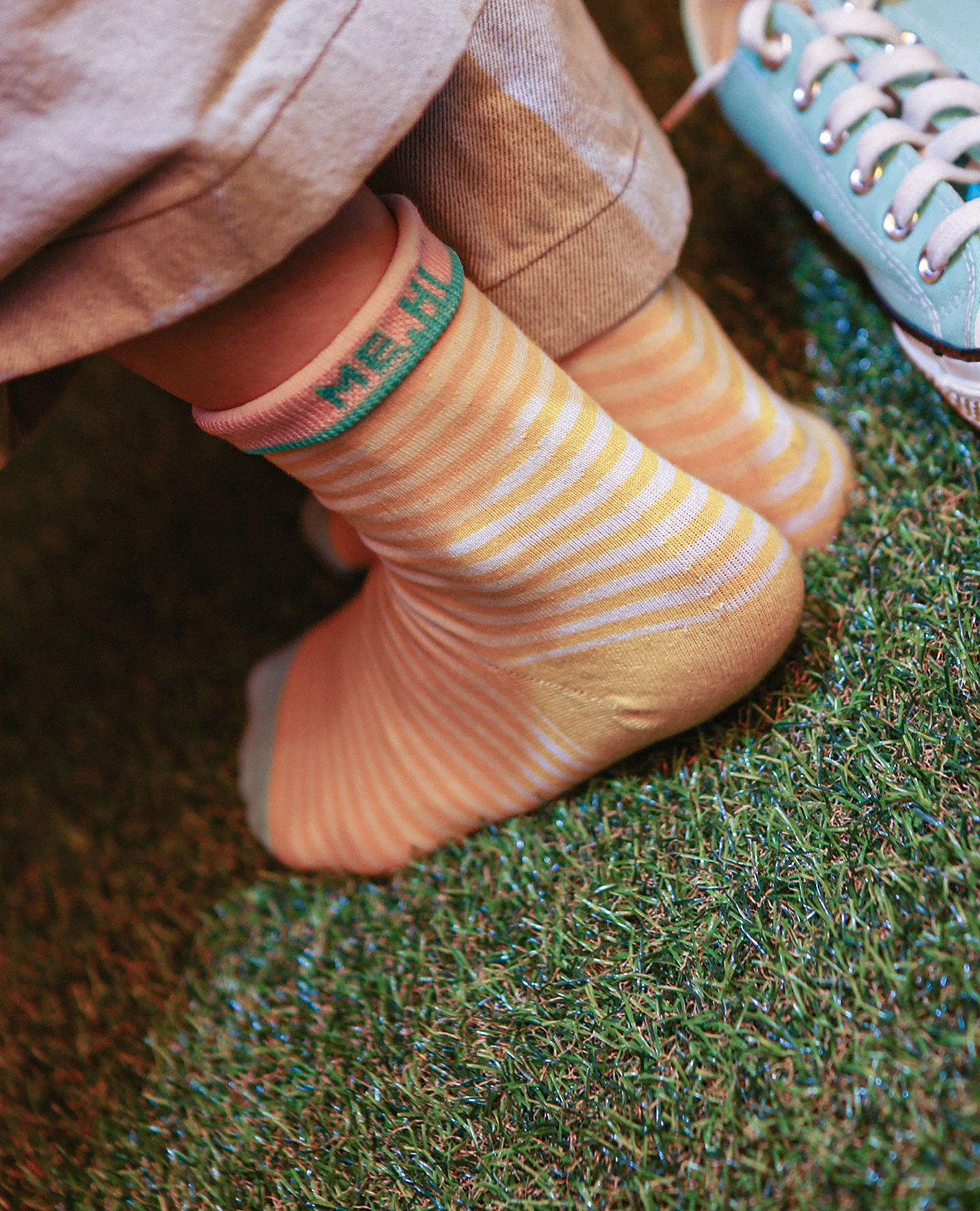 Yellow Striped Women's Socks