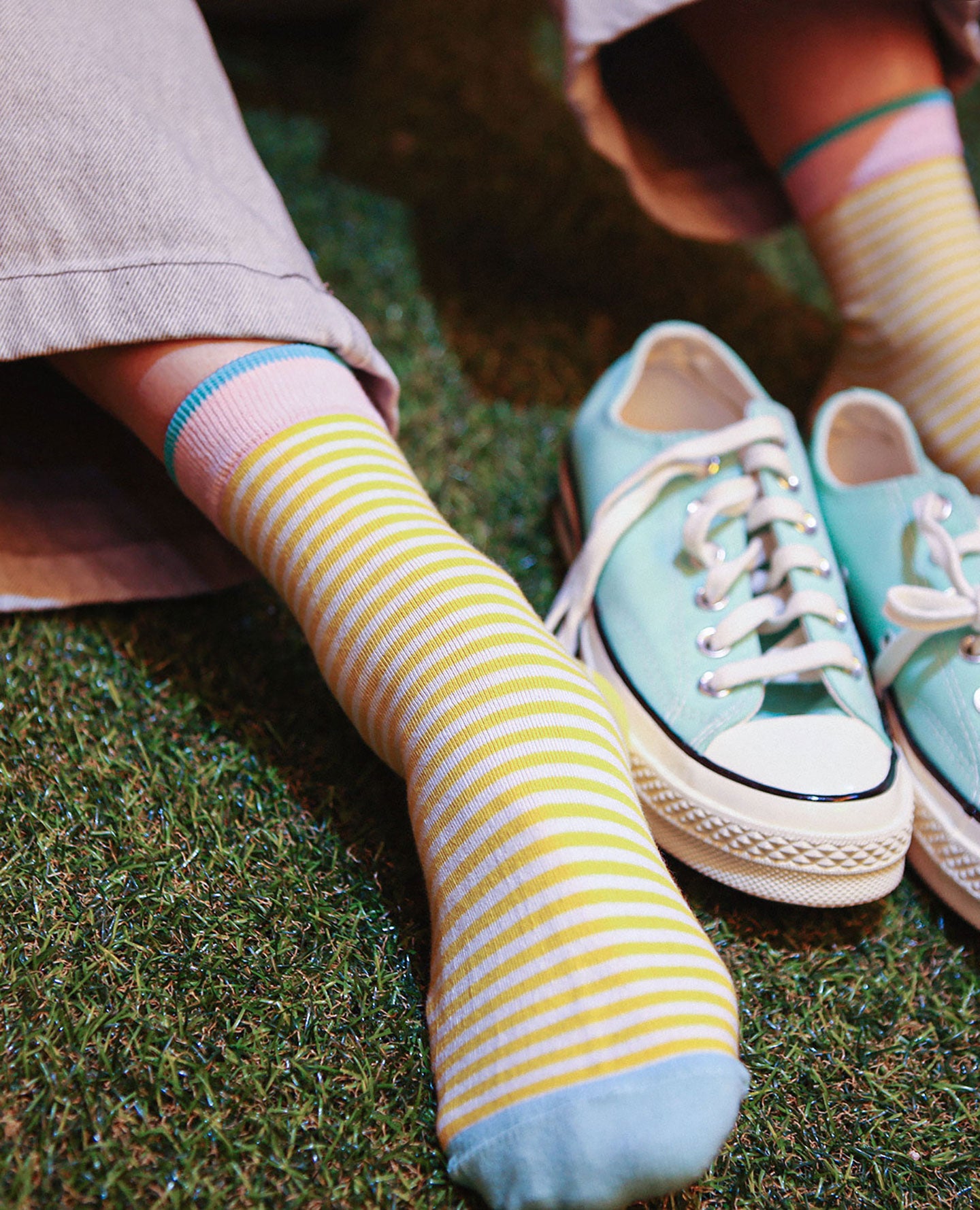 Yellow Striped Women's Socks