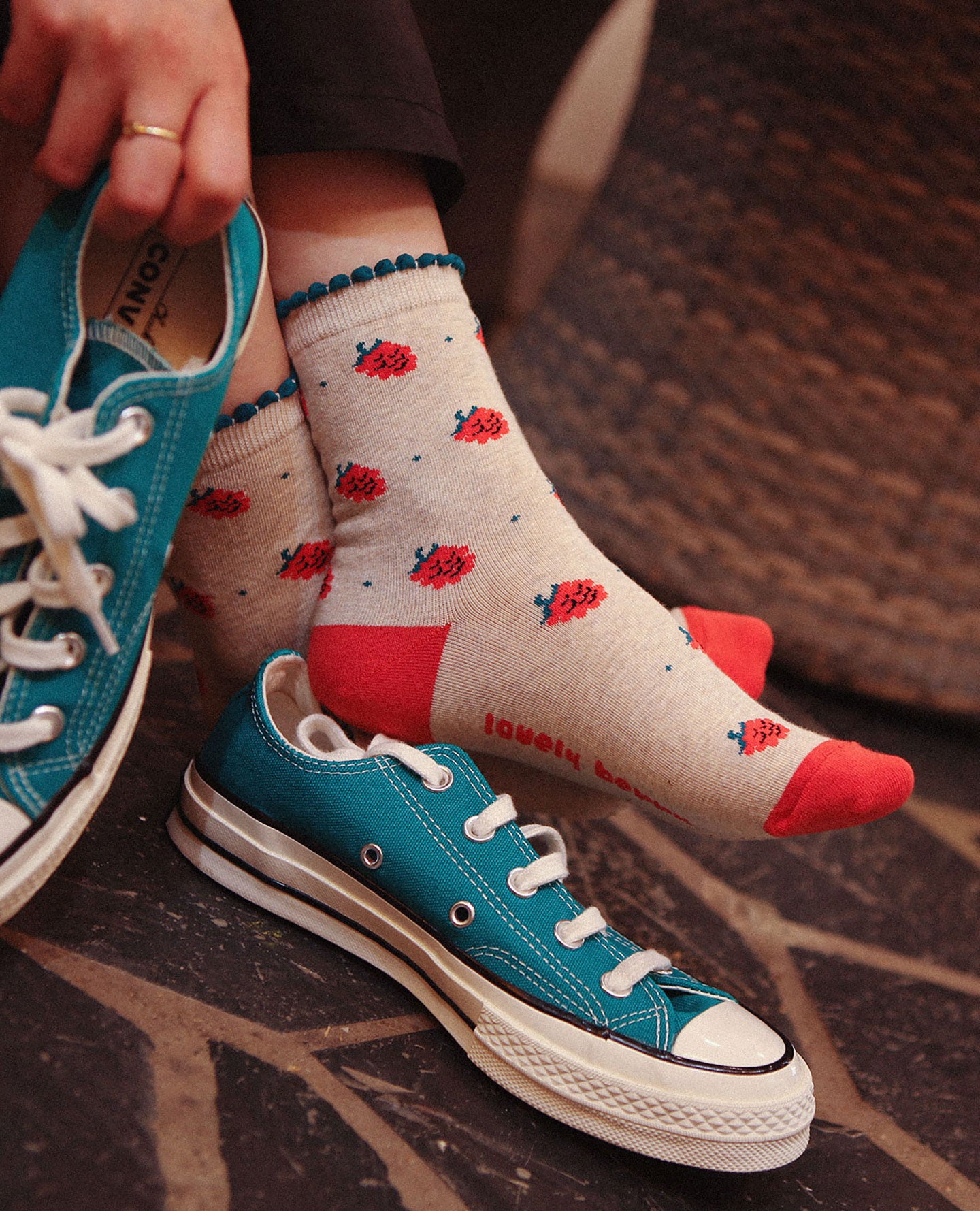 Spring Berry Pattern Women's Socks