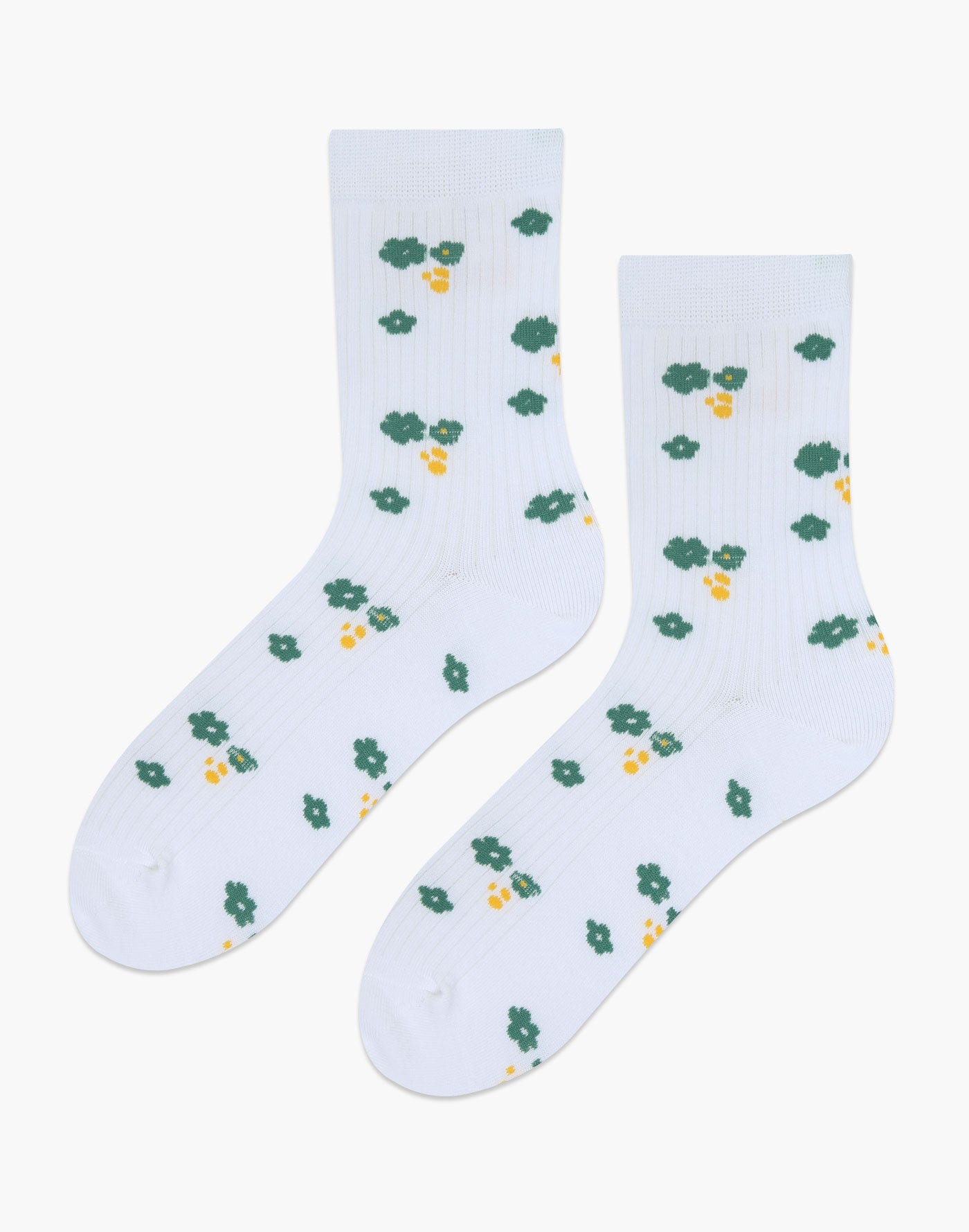 White Flower Pattern Women's Socks