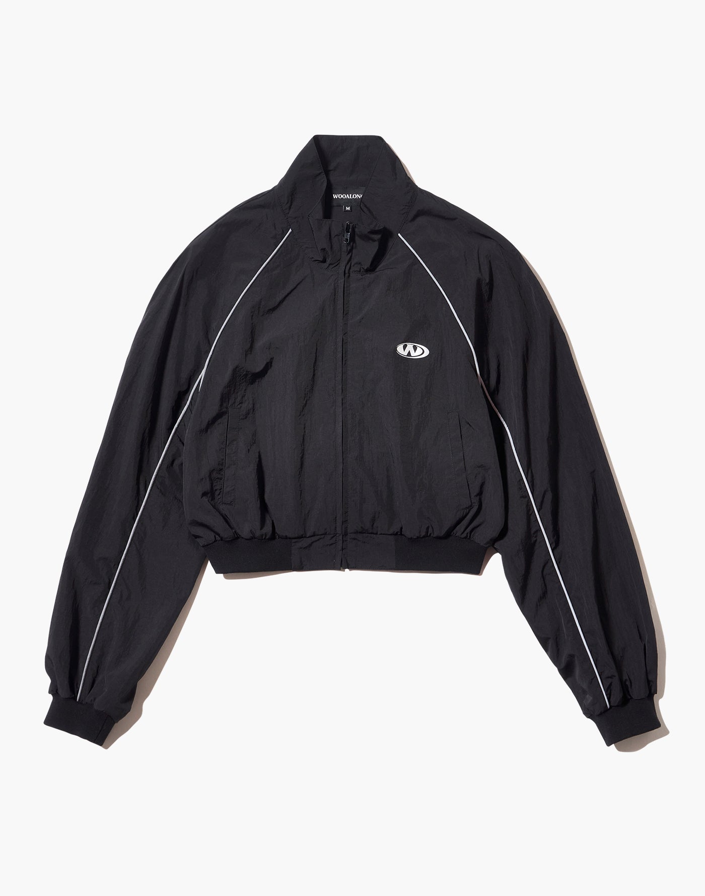 Track Logo Piping Crop Zip-Up