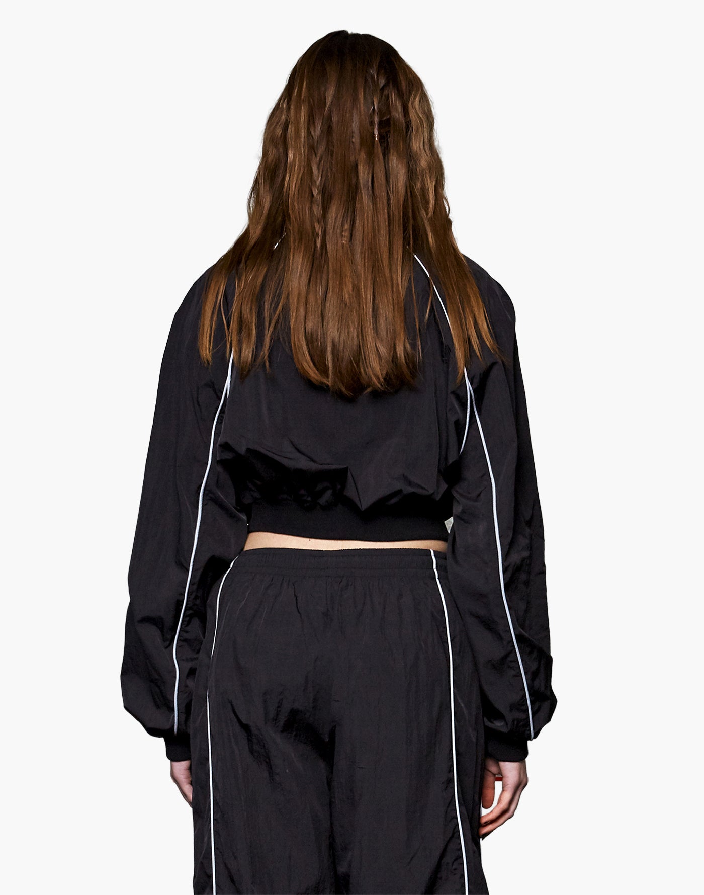 Track Logo Piping Crop Zip-Up