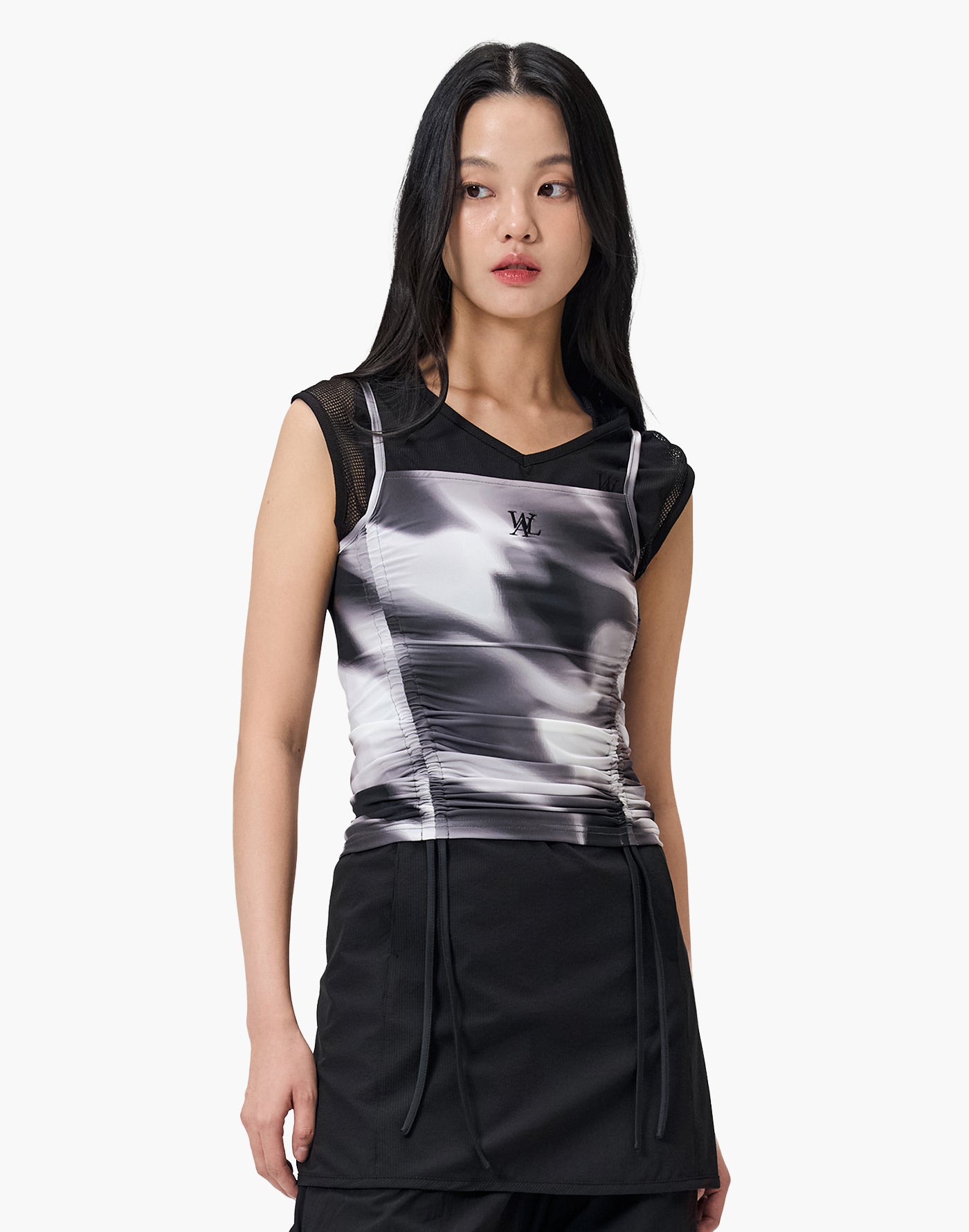 String Shirring Sleeveless