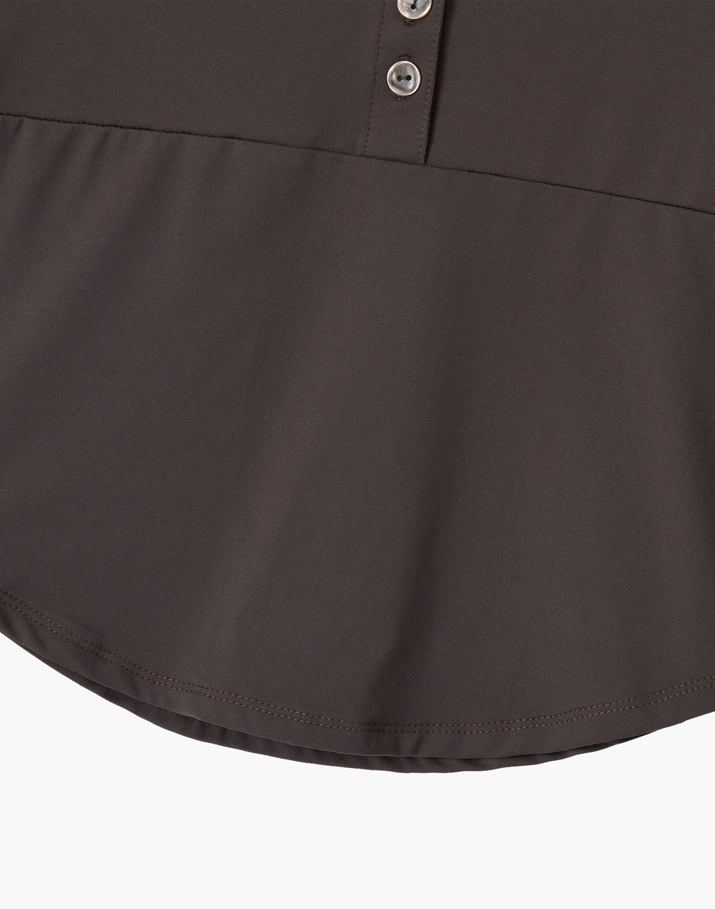 Nylon Buttoned Crop T-Shirt