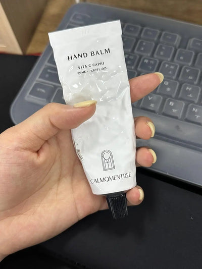 Vita C Capri Hand Balm in use