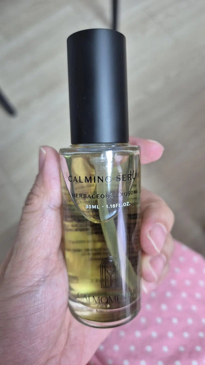 Herbaceous Calming Serum in use
