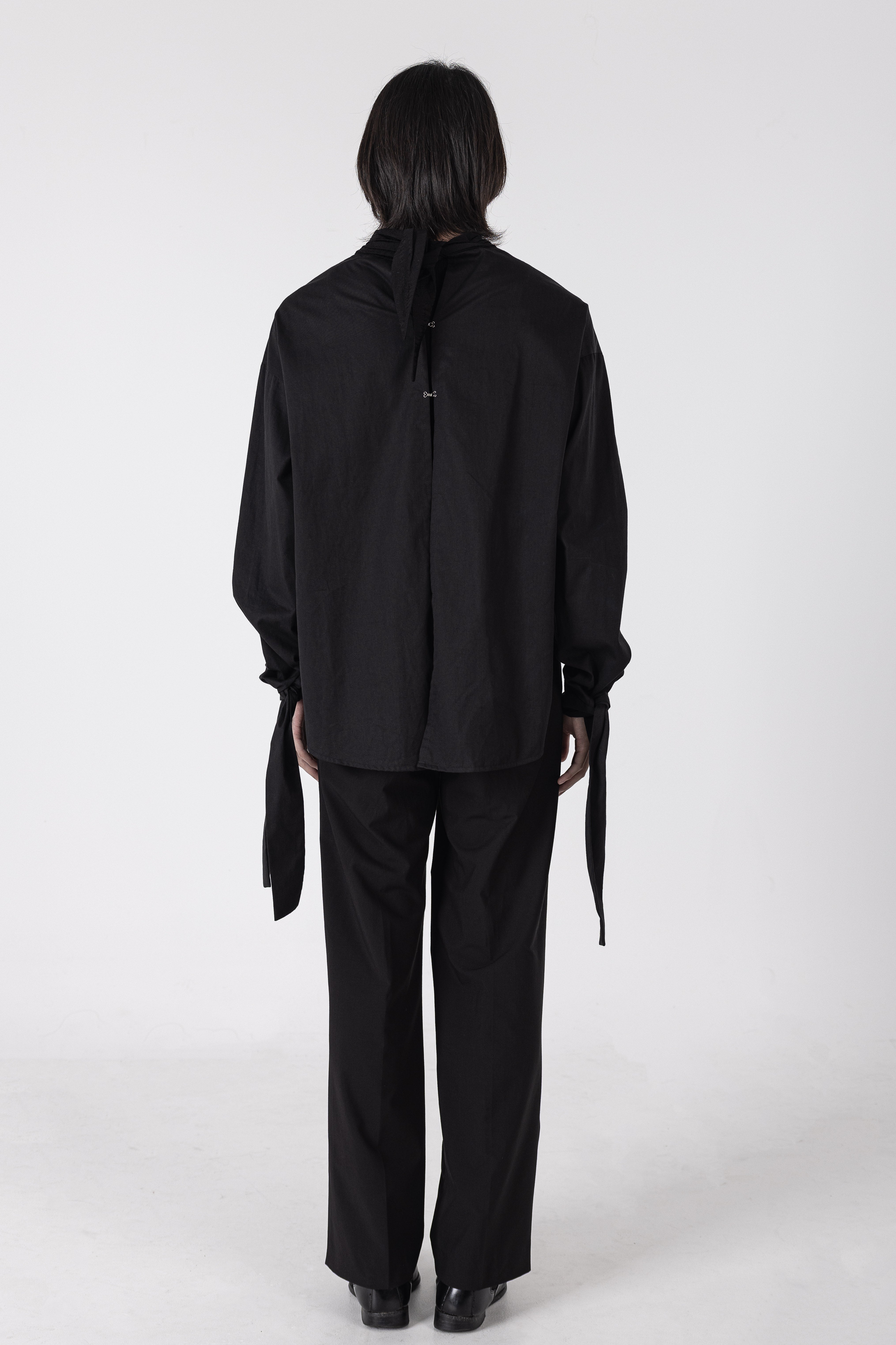 Turtleneck Shirt with Scarf Detail
