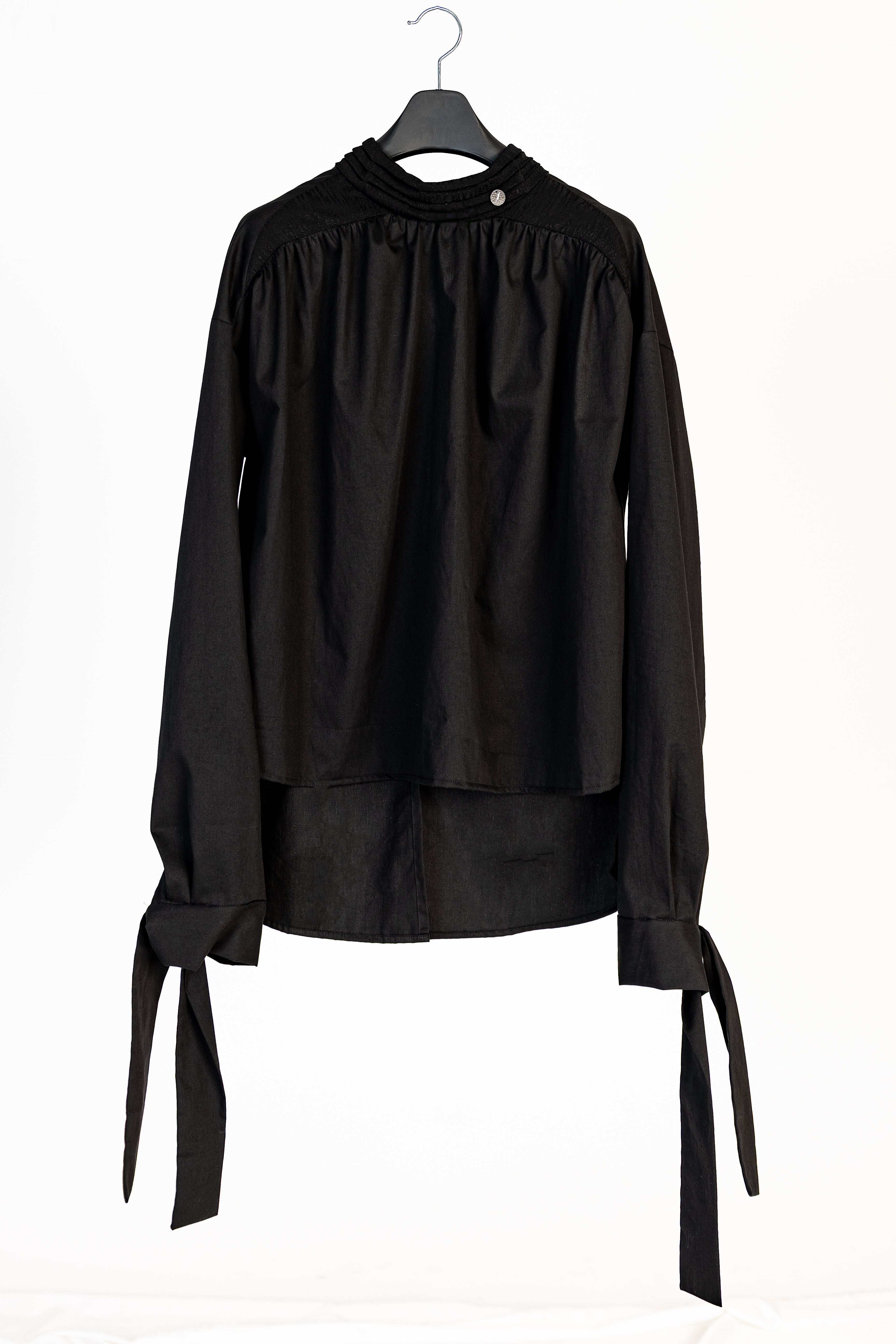 Turtleneck Shirt with Scarf Detail