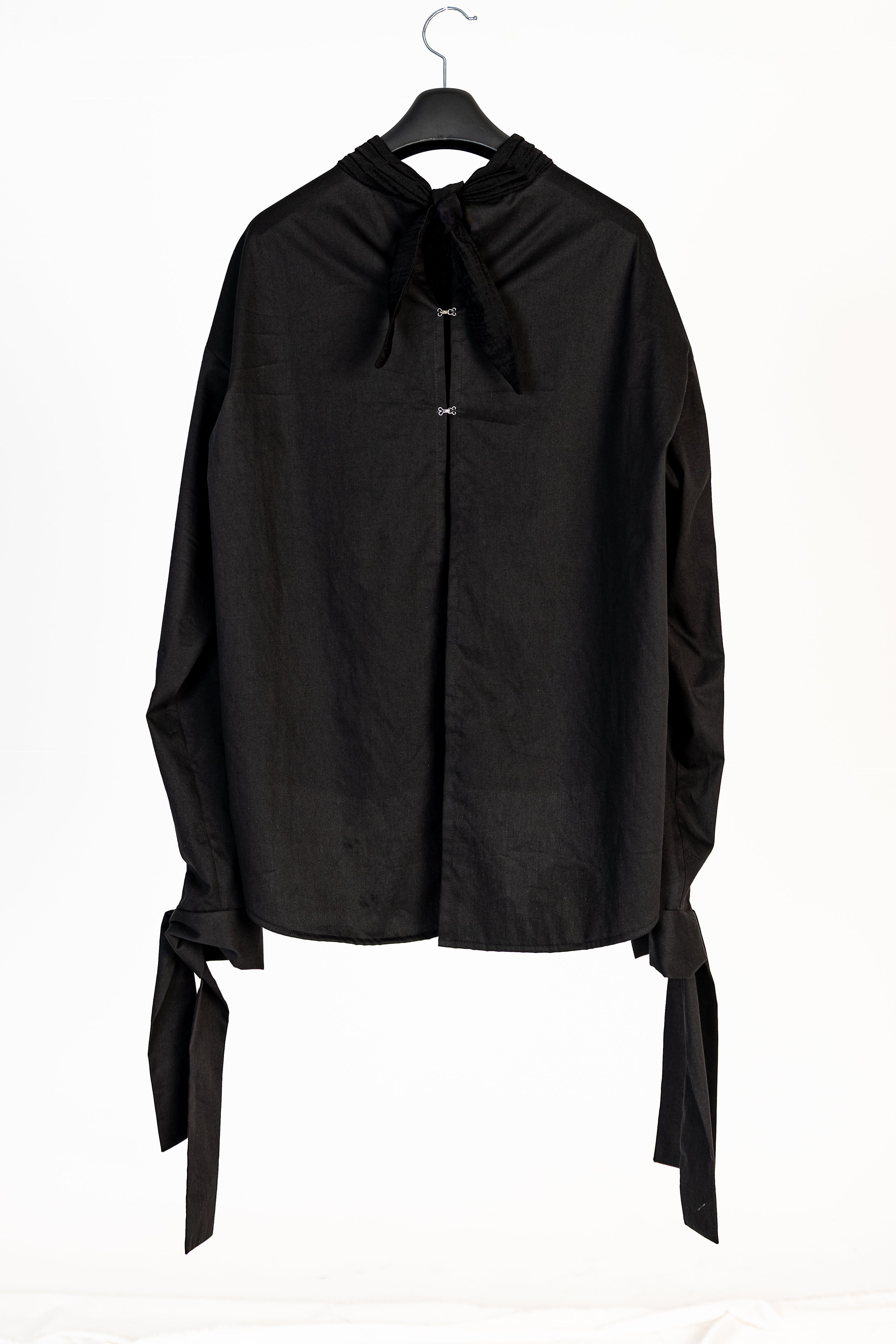 Turtleneck Shirt with Scarf Detail